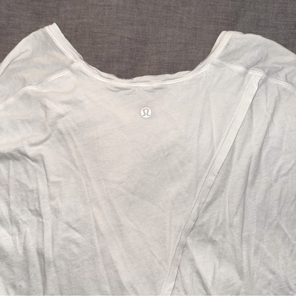 Lululemon Top With Split Back White - image 3